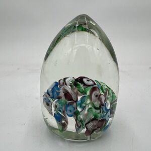 Blown Glass Paperweight Vintage Norleans Japan Multicolored